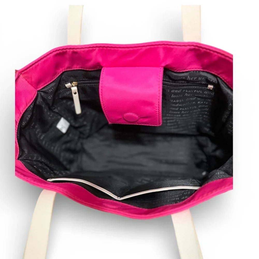 🚨SOLD🚨Kate Spade Berry Street Elise nylon tote in zinnia pink. - Picture 3 of 12